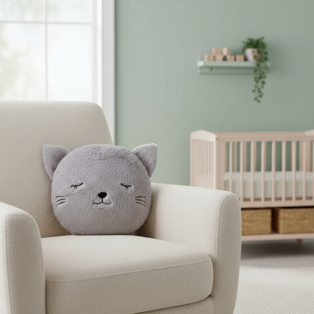 Cojín infantil gatito gris - Imagen 2