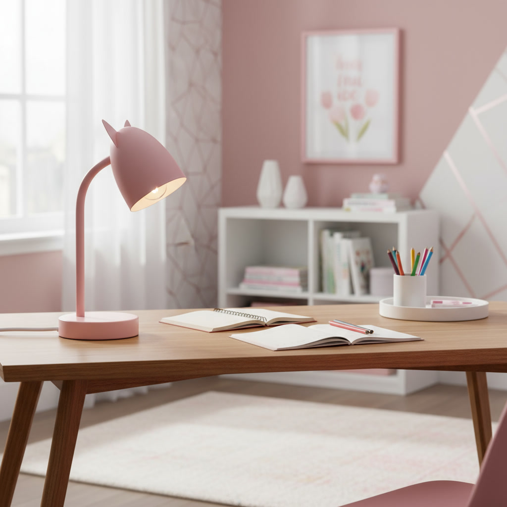 Lámpara infantil de sobremesa orejitas rosa - Imagen 3