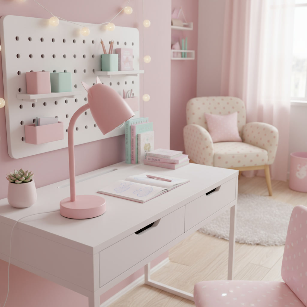 Lámpara infantil de sobremesa orejitas rosa - Imagen 4