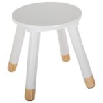 Taburete de madera infantil blanco