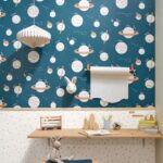 Papel pintado Nuestro Planeta Universo Jeans Azul / Beige - Imagen 2