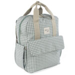 Mochila maternal I Love Vichy verde