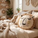 Cojín infantil con flecos león - Imagen 2