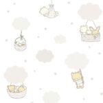 Papel pintado infantil Ballons gris y beige