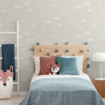 Papel pintado infantil Clouds beige grisáceo - Imagen 2