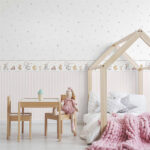 Papel pintado infantil Little Parade rosa y mint - Imagen 2