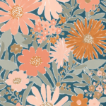 Papel pintado Let´s go Girls Marguerite rosa azul medianoche