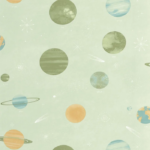 Papel pintado Les Mini Mondes - Via Láctea Verde