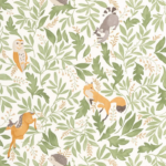 Papel pintado Les Mini Mondes - Bosque Verde Kaki