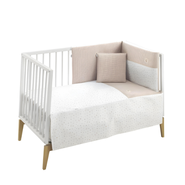 52490 Colcha con protector para cuna de 60 Rabbit beige - Imagen 1