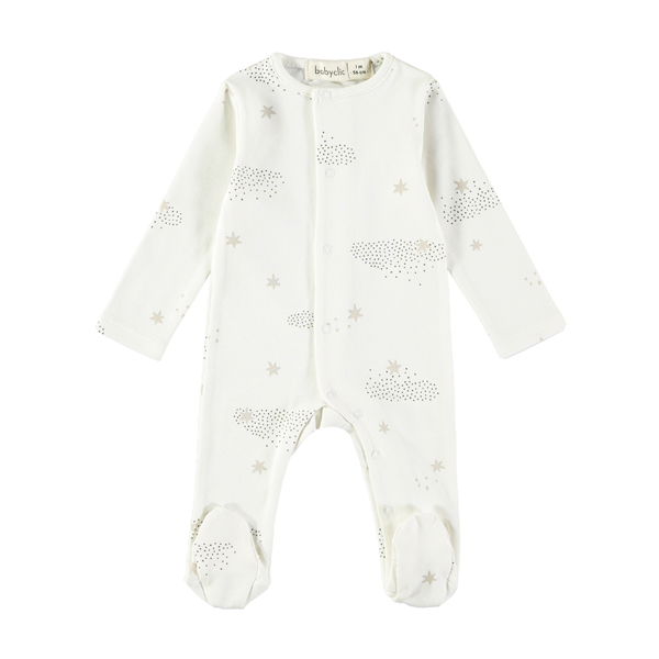 Mono-con-pies-Starry---babyclic Mono con pies Starry night blanco 1 mes - Imagen 1