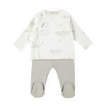 Conjunto de jubón y polaina Starry night blanco 1 mes