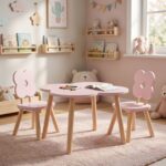 Mesa de madera Douceur rosa - Imagen 2