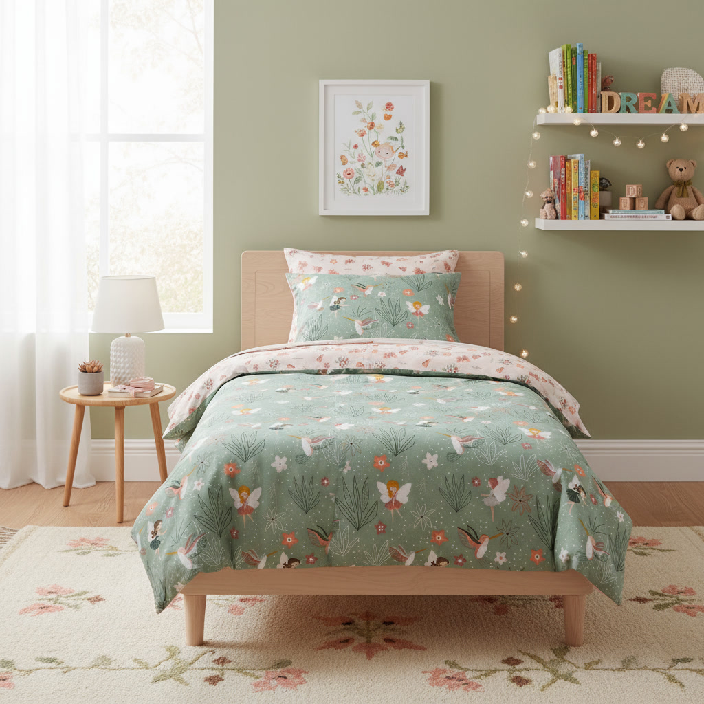 Funda nórdica infantil de cama reversible Fairy - Imagen 1