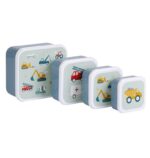 Set de 4 cajitas para alimentos Vehículos - Imagen 5