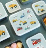 Set de 4 cajitas para alimentos Vehículos - Imagen 3