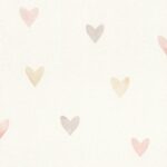 Papel pintado corazones pastel rosa