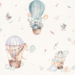 Papel pintado animales en globo azul