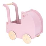 Carro de madera para muñecas rosa - Imagen 8