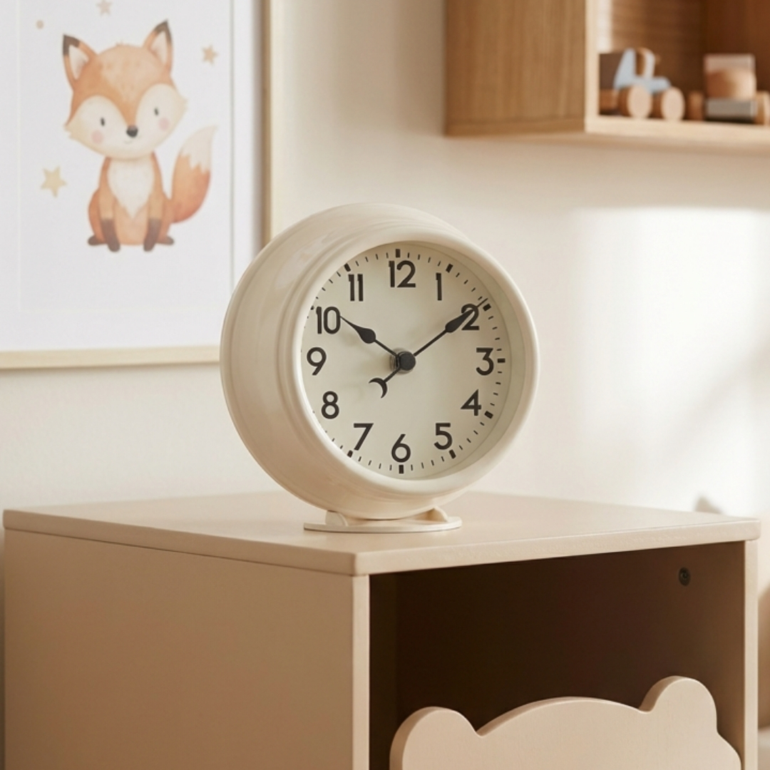 1 Reloj de agujas infantil blanco - Imagen 1