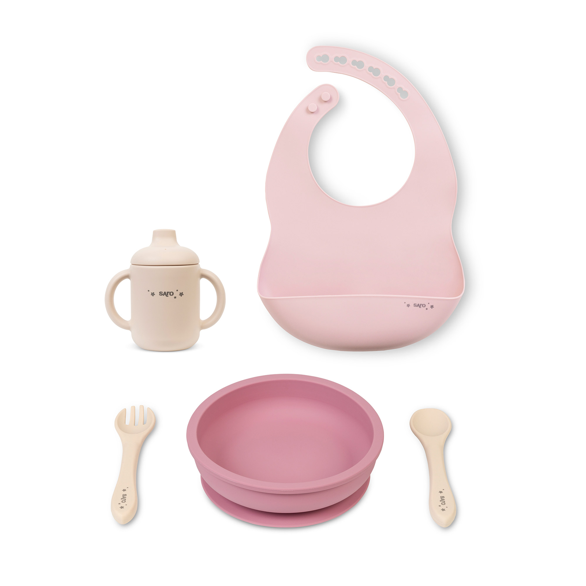17513_D Set de alimentación 5 piezas blossom+sand+dusty pink - Imagen 1