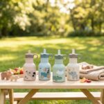 Botella infantil de metal Tiny Farm azul - Imagen 4