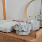 Cesta organizadora Praliné Vichy matcha - Imagen 3