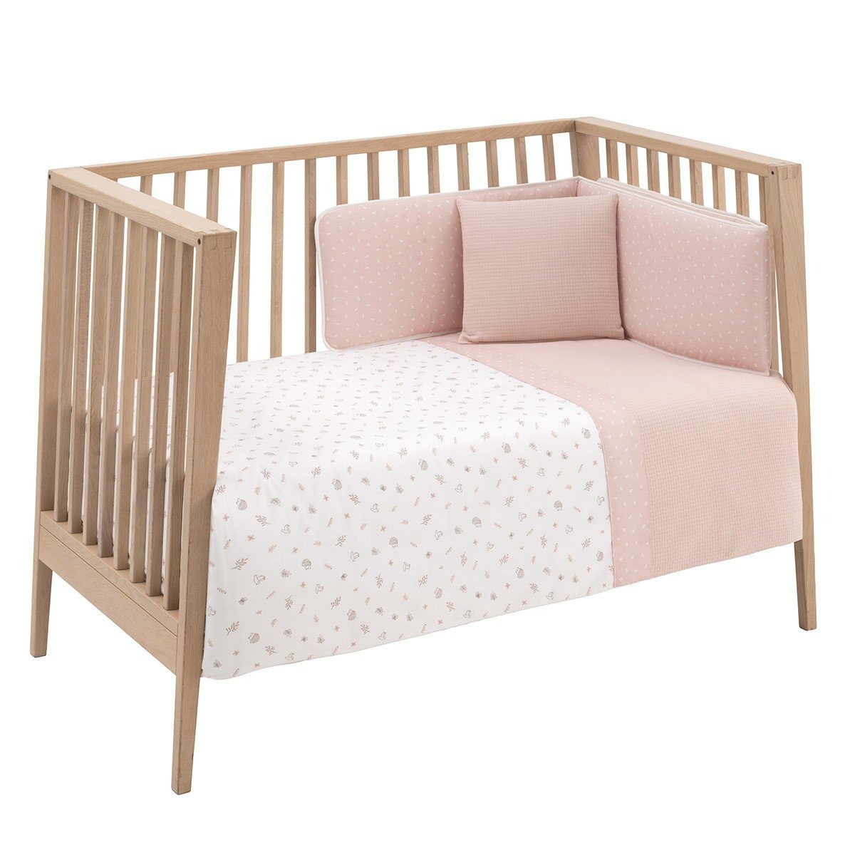 imgi_16_jgo-2-pcsfnordica-cuna-60-calma-rosa-100x140x3-cm Funda nórdica con protector para cuna de 60 Calma rosa - Imagen 1