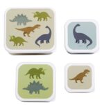 Set de 4 cajitas para alimentos Dinosaurios - A little Lovely Company