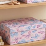 Pack de 6 Cajas de Cartón para Almacenaje Butterflies Azul - Imagen 3