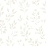 Papel pintado infantil hojas gris