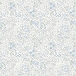 Papel pintado infantil flores azul