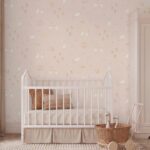 Papel pintado infantil ocas y flores rosa - Imagen 2
