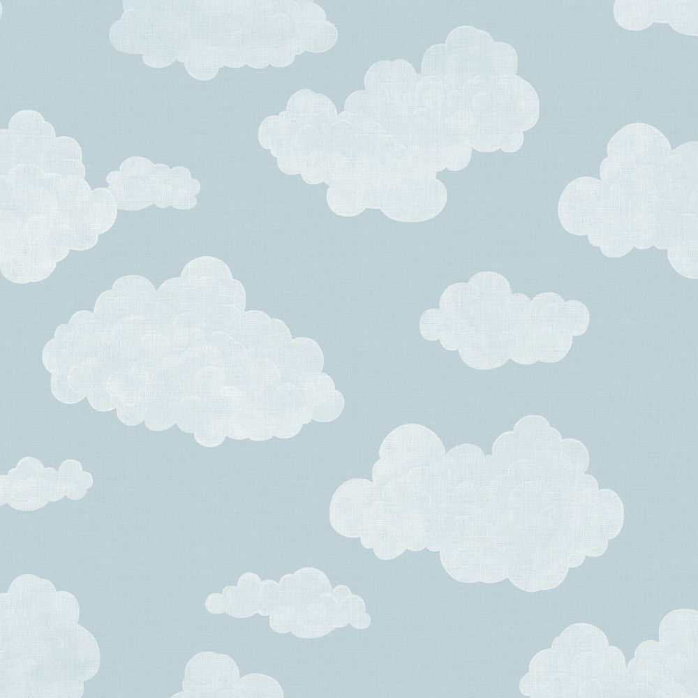 Diseño sin título - 2026-09-25T105749.403 Papel pintado infantil nubes azul - Imagen 1