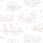 Papel pintado infantil animales del bosque rosa - Imagen 2